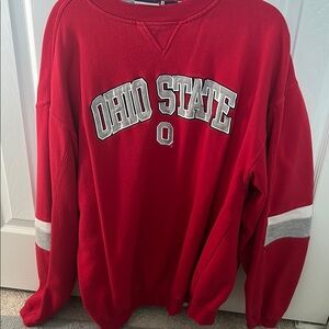 Crewneck Sweater in Red and Gray